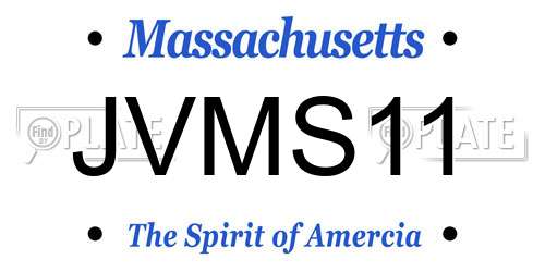 JVMS11 Massachusetts License Plate