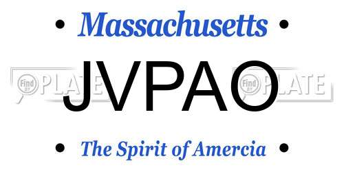 JVPAO Massachusetts License Plate