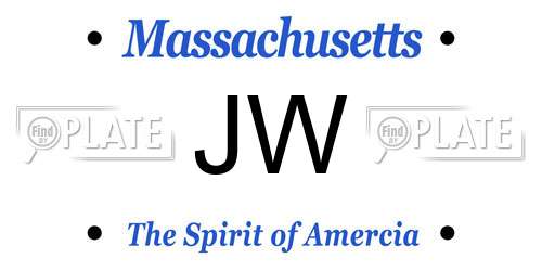 JW Massachusetts License Plate