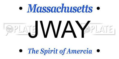 JWAY Massachusetts License Plate