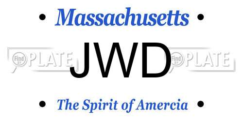 JWD Massachusetts License Plate