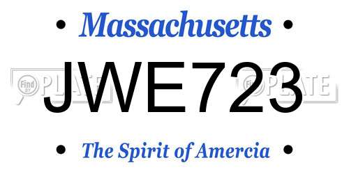 JWE723 Massachusetts License Plate
