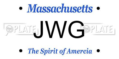 JWG Massachusetts License Plate
