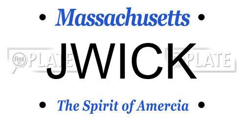 JWICK Massachusetts License Plate