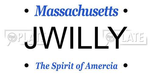 JWILLY Massachusetts License Plate