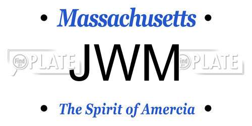 JWM Massachusetts License Plate