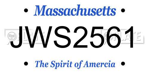 JWS2561 Massachusetts License Plate