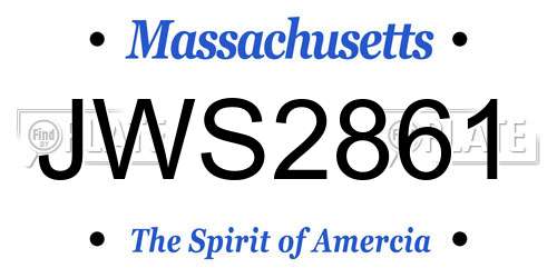 JWS2861 Massachusetts License Plate