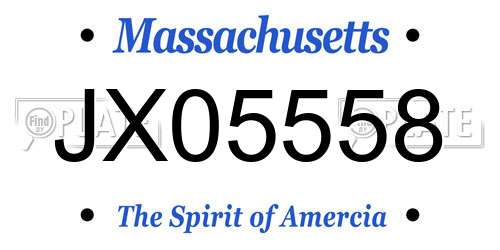 JX05558 Massachusetts License Plate