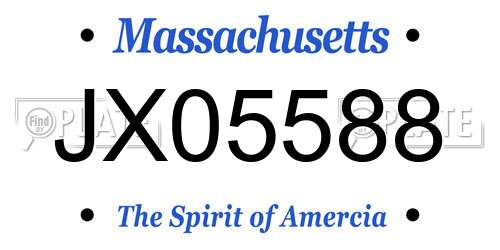 JX05588 Massachusetts License Plate
