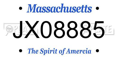 JX08885 Massachusetts License Plate