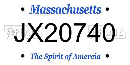 JX20740 Massachusetts License Plate