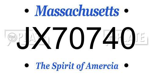 JX70740 Massachusetts License Plate