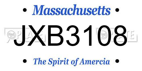 JXB3108 Massachusetts License Plate