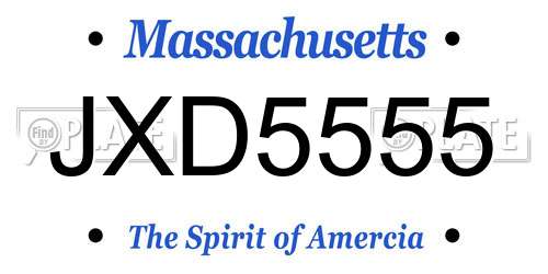 JXD5555 Massachusetts License Plate