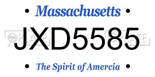 JXD5585 Massachusetts License Plate