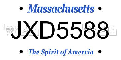 JXD5588 Massachusetts License Plate