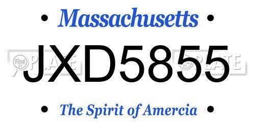 JXD5855 Massachusetts License Plate