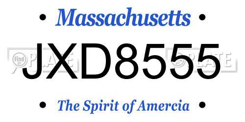 JXD8555 Massachusetts License Plate