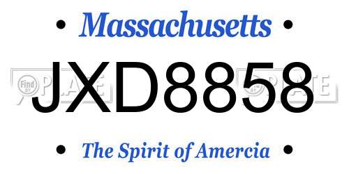 JXD8858 Massachusetts License Plate