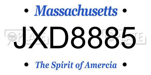 JXD8885 Massachusetts License Plate