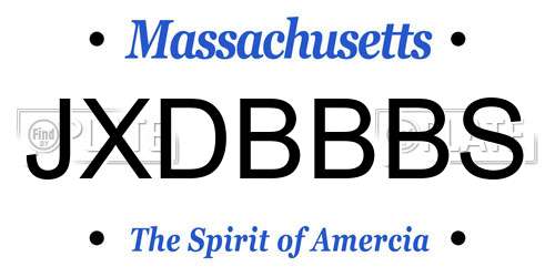 JXDBBBS Massachusetts License Plate