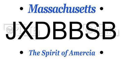 JXDBBSB Massachusetts License Plate