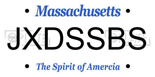 JXDSSBS Massachusetts License Plate