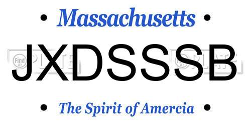 JXDSSSB Massachusetts License Plate