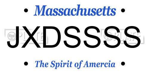 JXDSSSS Massachusetts License Plate