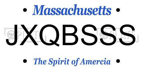 JXQBSSS Massachusetts License Plate