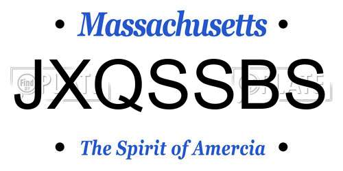 JXQSSBS Massachusetts License Plate