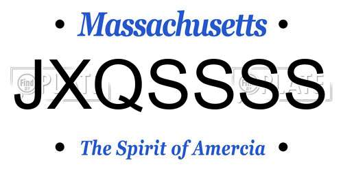JXQSSSS Massachusetts License Plate
