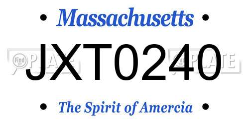 JXT0240 Massachusetts License Plate
