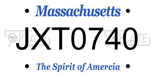JXT0740 Massachusetts License Plate