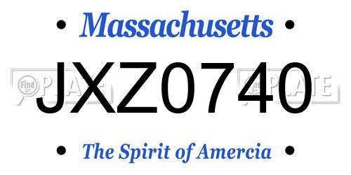 JXZ0740 Massachusetts License Plate