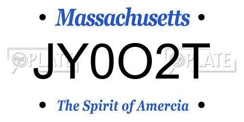 JY0O2T Massachusetts License Plate