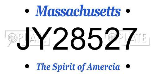 JY28527 Massachusetts License Plate