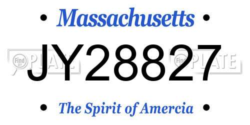 JY28827 Massachusetts License Plate