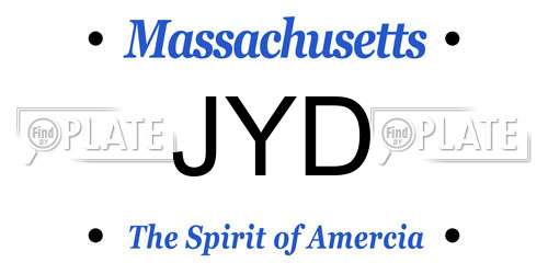 JYD Massachusetts License Plate