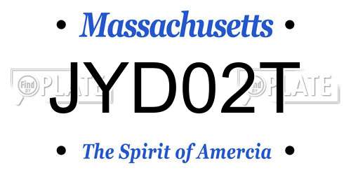 JYD02T Massachusetts License Plate