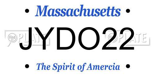 JYDO22 Massachusetts License Plate