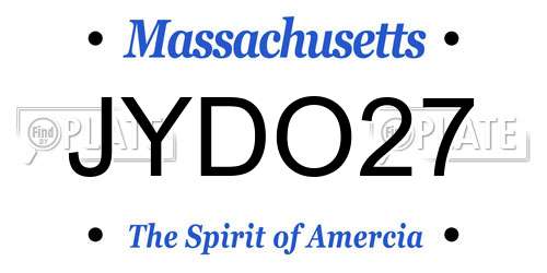 JYDO27 Massachusetts License Plate