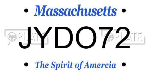 JYDO72 Massachusetts License Plate