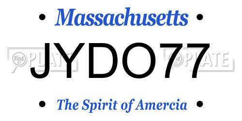 JYDO77 Massachusetts License Plate