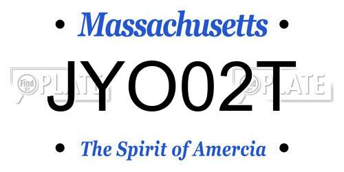 JYO02T Massachusetts License Plate