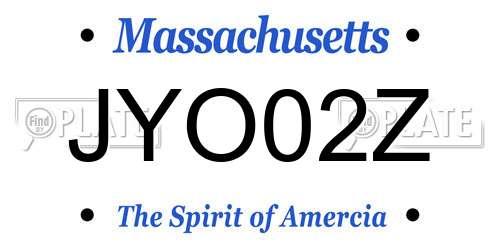 JYO02Z Massachusetts License Plate