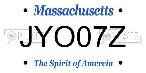 JYO07Z Massachusetts License Plate