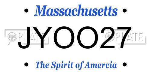 JYOO27 Massachusetts License Plate