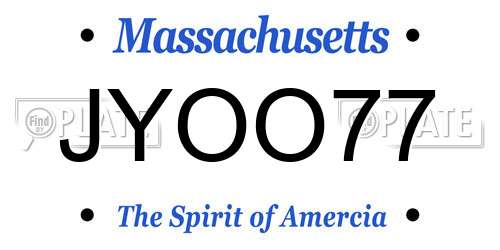 JYOO77 Massachusetts License Plate